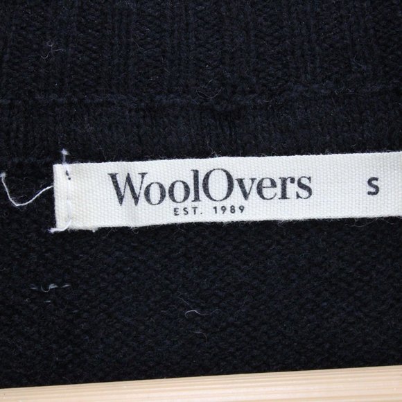 WoolOvers Sweater Mens Black Casual Full Zip Long Sleeve Wool Size Small S - Picture 5 of 8